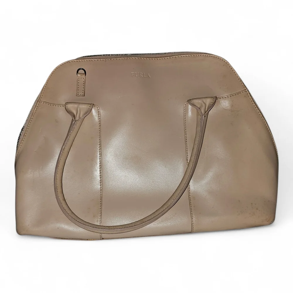 Furla Beige Leather Shoulder Bag